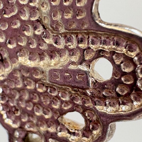 Sterling Silver 925 Amethyst Nugget Victorian Lady Dangle Earrings 3" Length - Picture 10 of 15